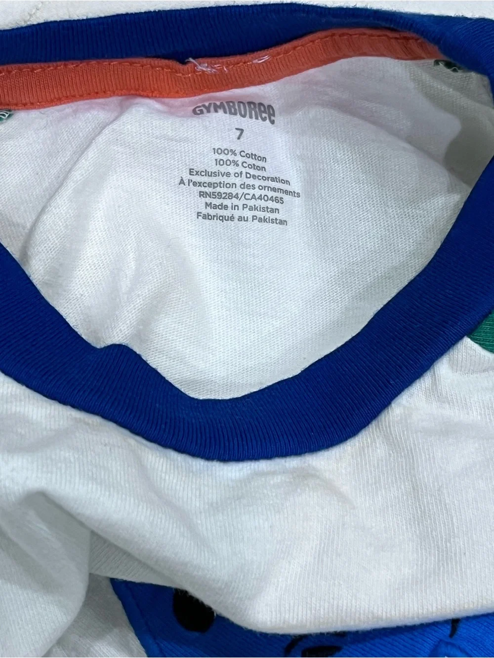 Gymboree White Long-Sleeve Tee with Green Sleeves & Blue Dinosaur